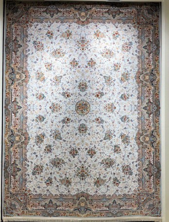 فرش ماشینی 1500 شانه گل برجسته-طرح افشان بهشت کد k15003