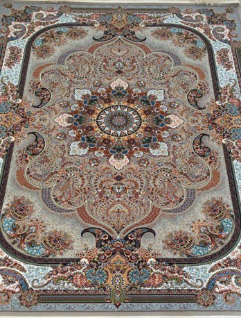 فرش ماشینی 1000 شانه هشت رنگ- طرح نسترن- کد mz10004
